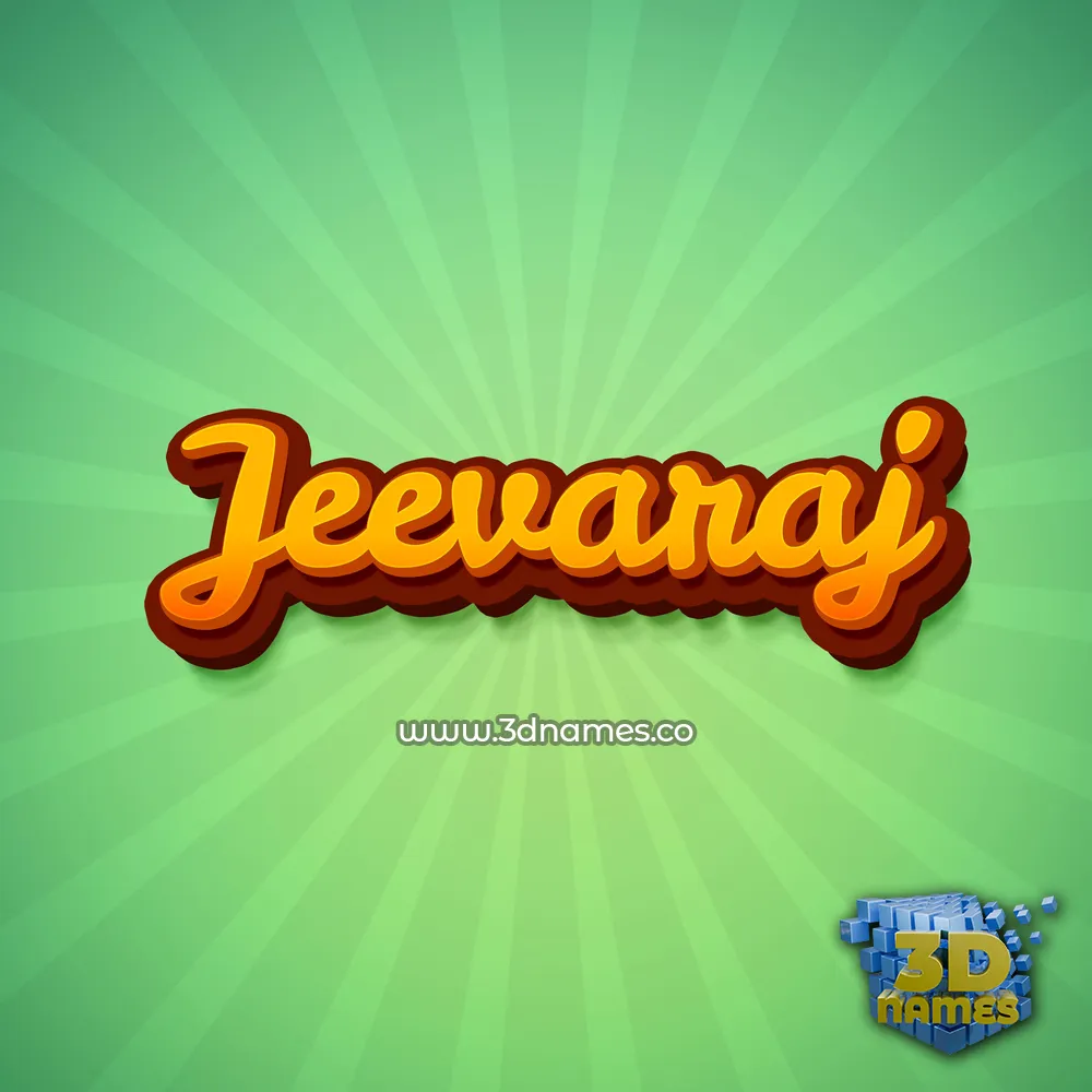 jeevaraj in Green Rays style - 3D name wallpaper