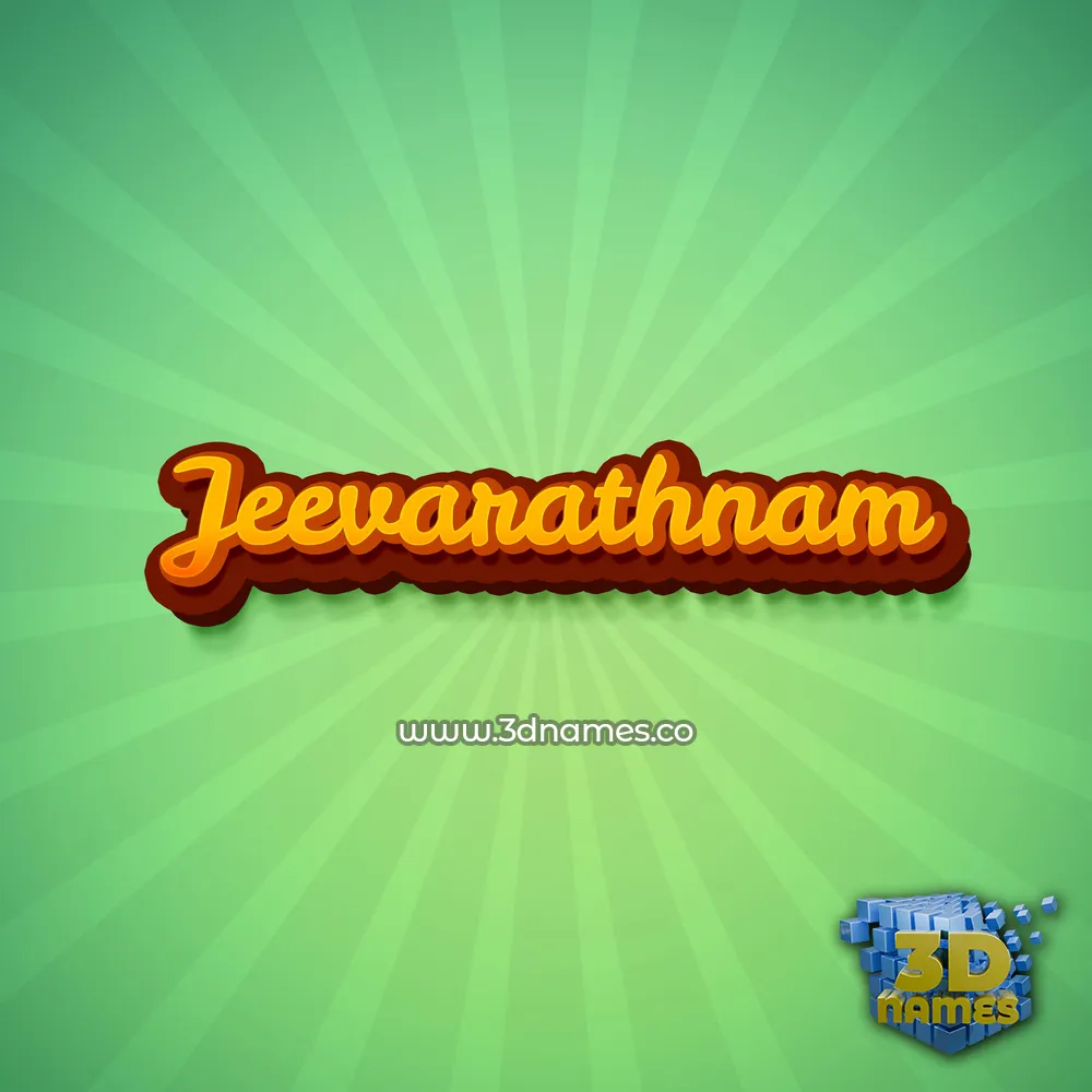 jeevarathnam in Green Rays style - 3D name wallpaper