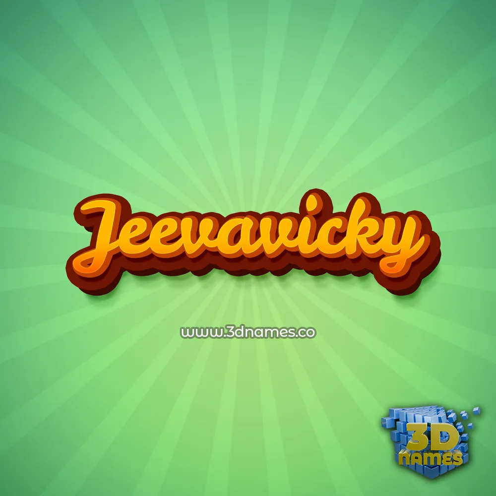 jeevavicky in Green Rays style - 3D name wallpaper