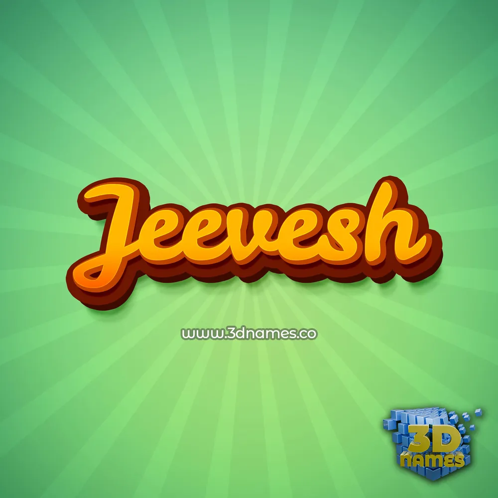 jeevesh in Green Rays style - 3D name wallpaper