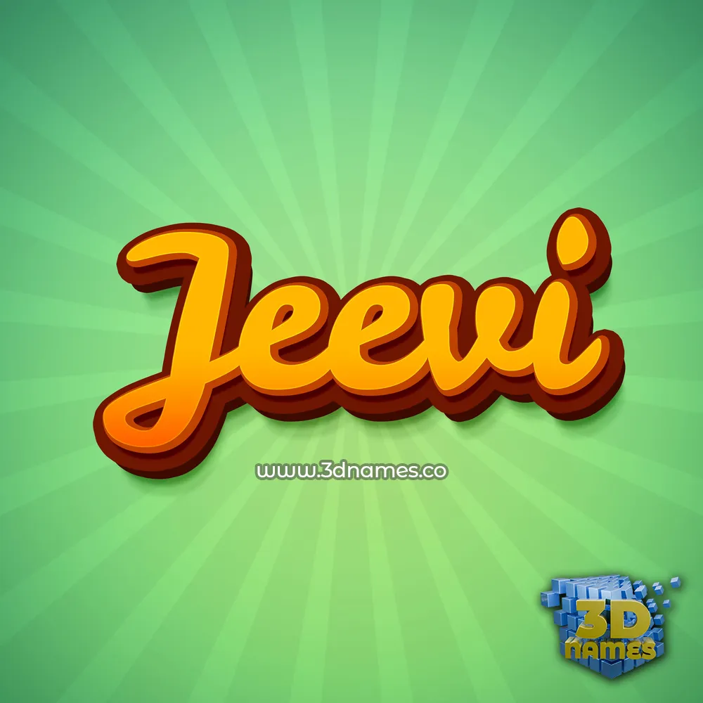 jeevi in Green Rays style - 3D name wallpaper