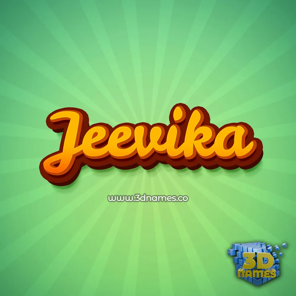 jeevika in Green Rays style - 3D name wallpaper