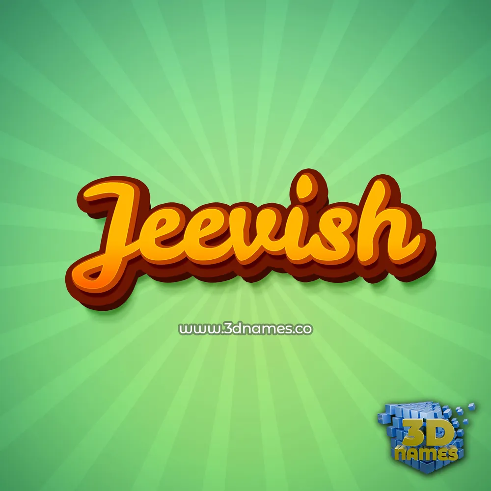 jeevish in Green Rays style - 3D name wallpaper