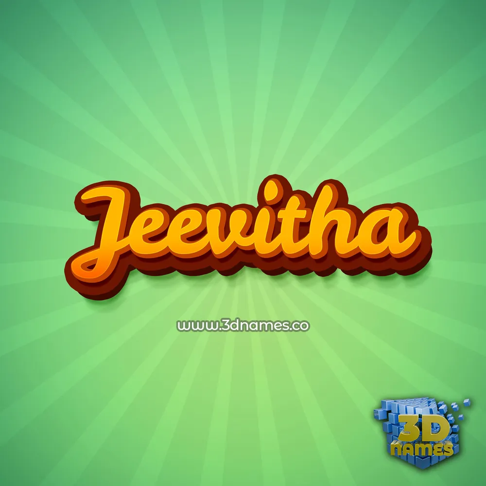 jeevitha in Green Rays style - 3D name wallpaper