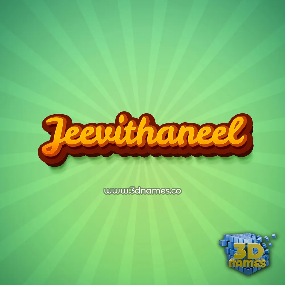 jeevithaneel in Green Rays style - 3D name wallpaper