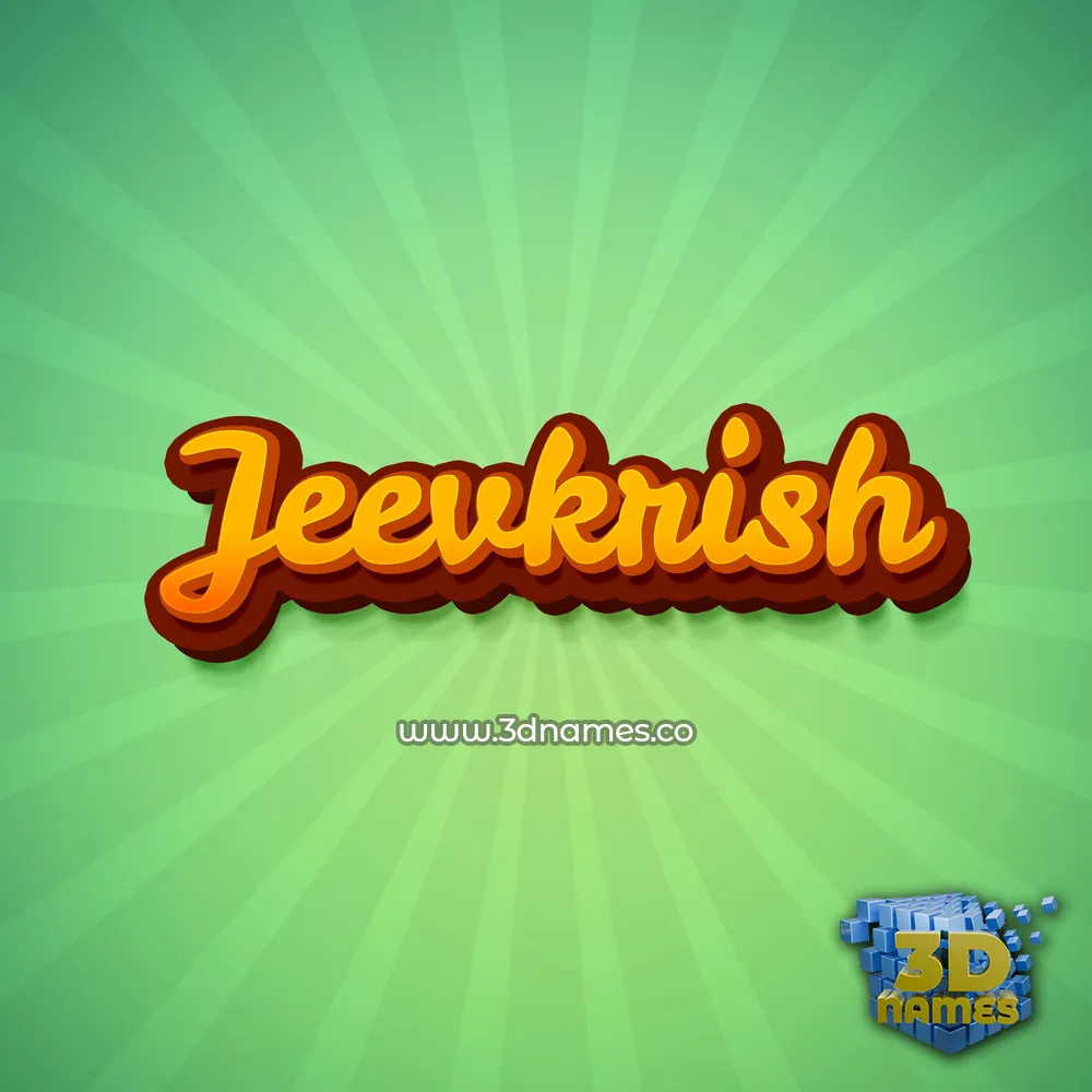 jeevkrish in Green Rays style - 3D name wallpaper