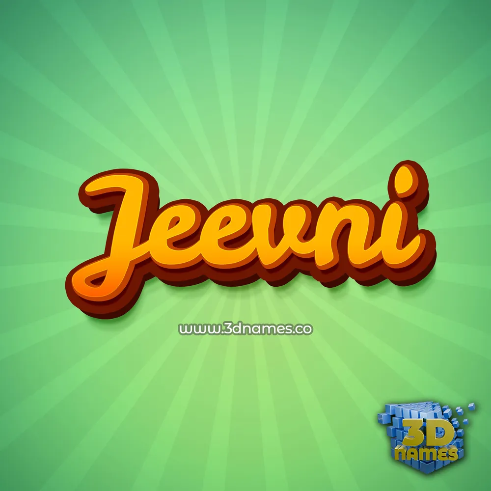jeevni in Green Rays style - 3D name wallpaper