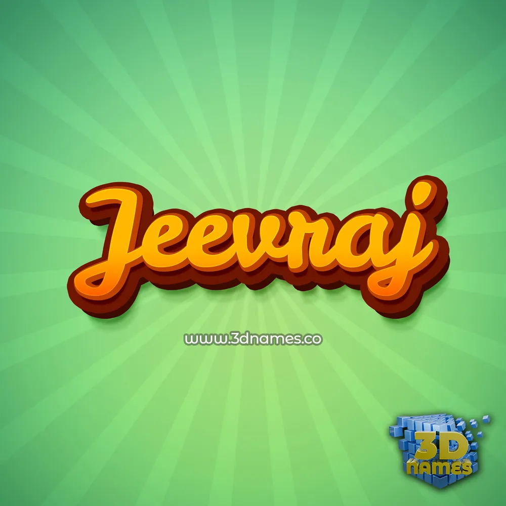 jeevraj in Green Rays style - 3D name wallpaper