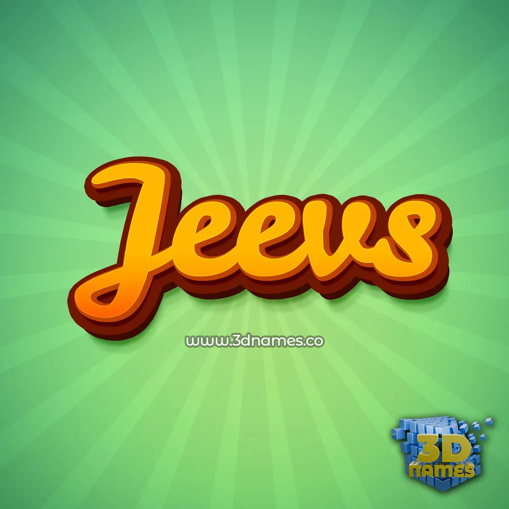 jeevs in Green Rays style - 3D name wallpaper