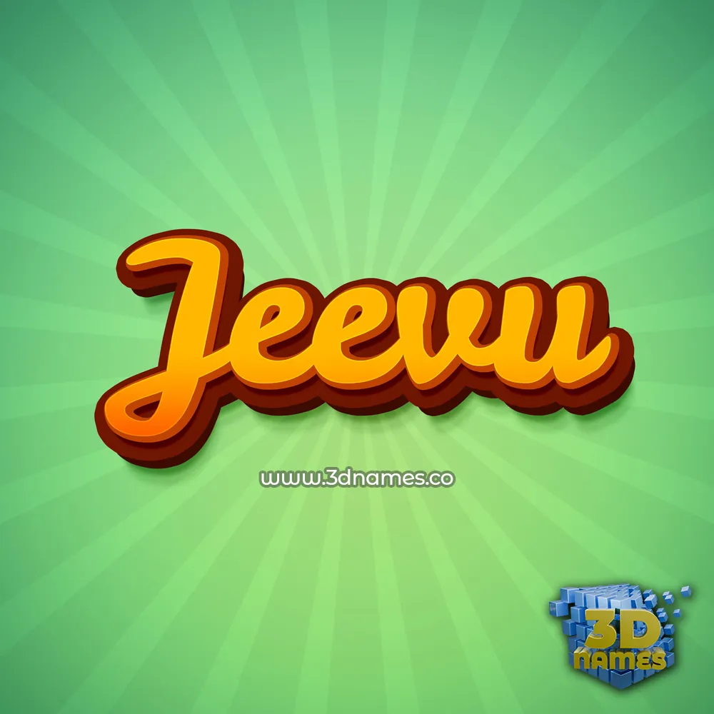 jeevu in Green Rays style - 3D name wallpaper