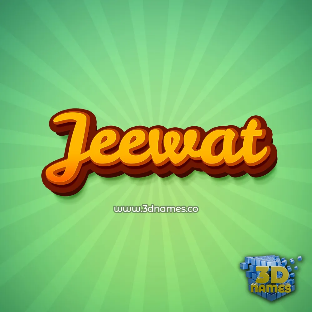 jeewat in Green Rays style - 3D name wallpaper
