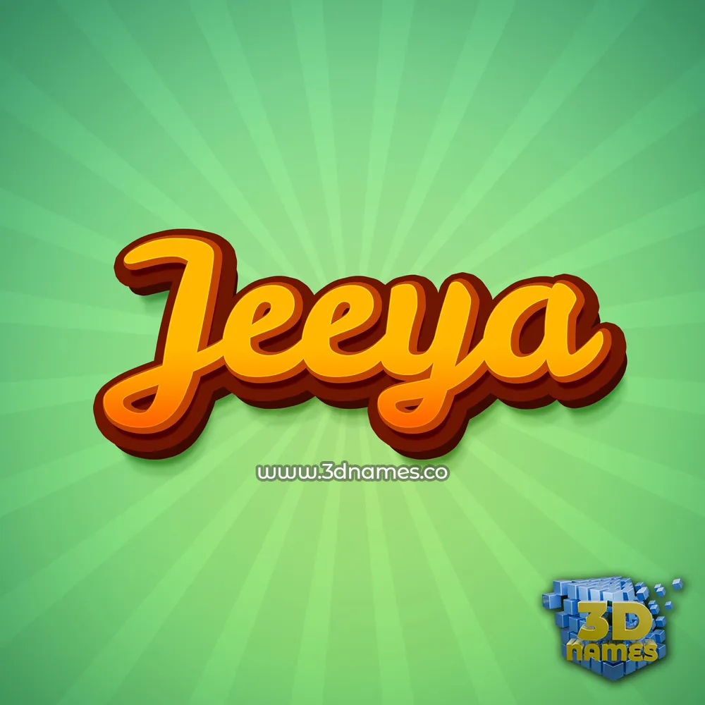 jeeya in Green Rays style - 3D name wallpaper