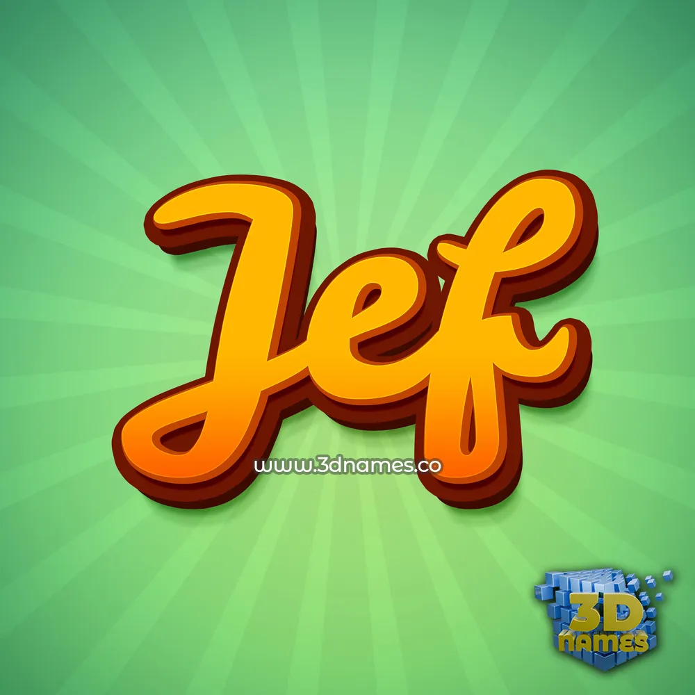 jef in Green Rays style - 3D name wallpaper