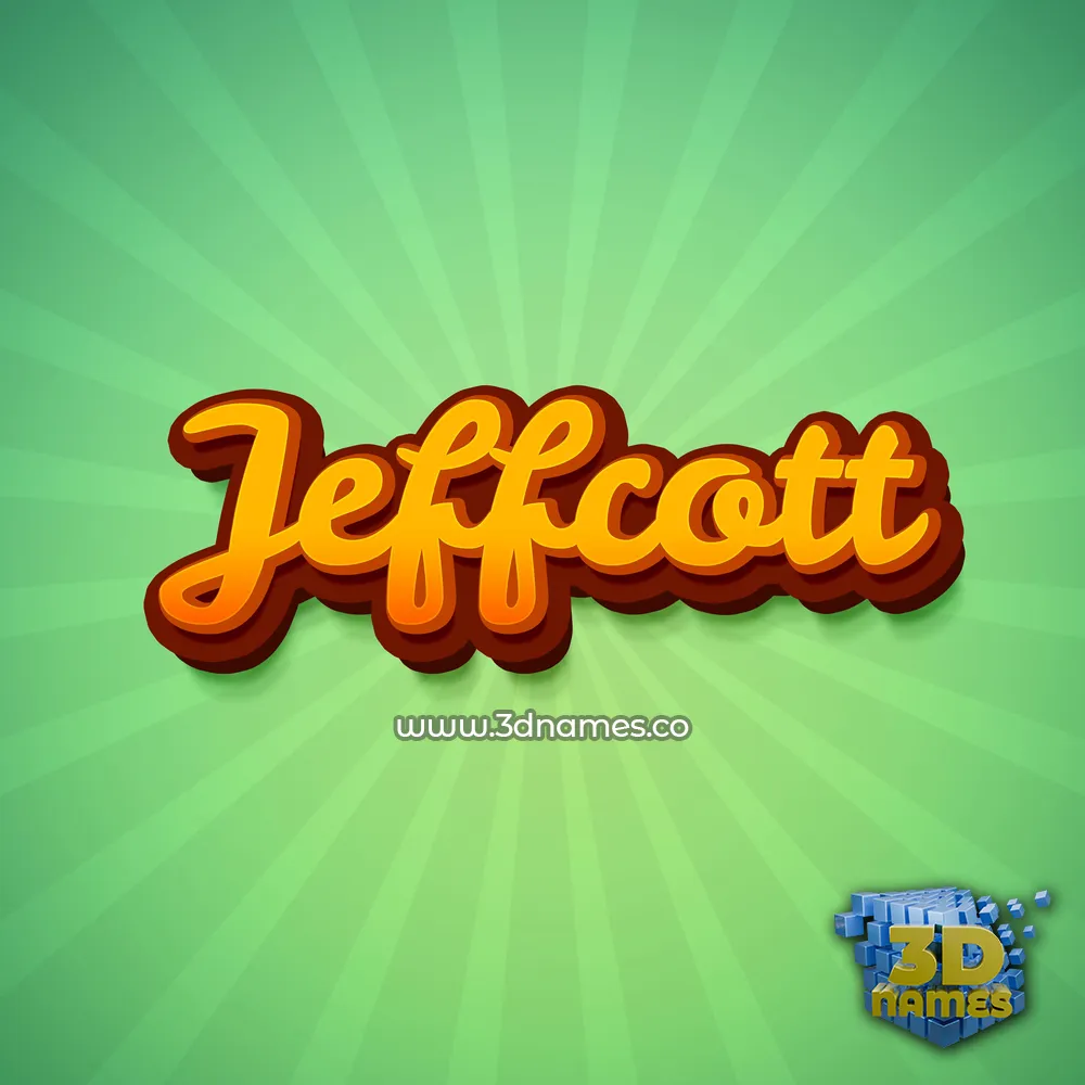 jeffcott in Green Rays style - 3D name wallpaper