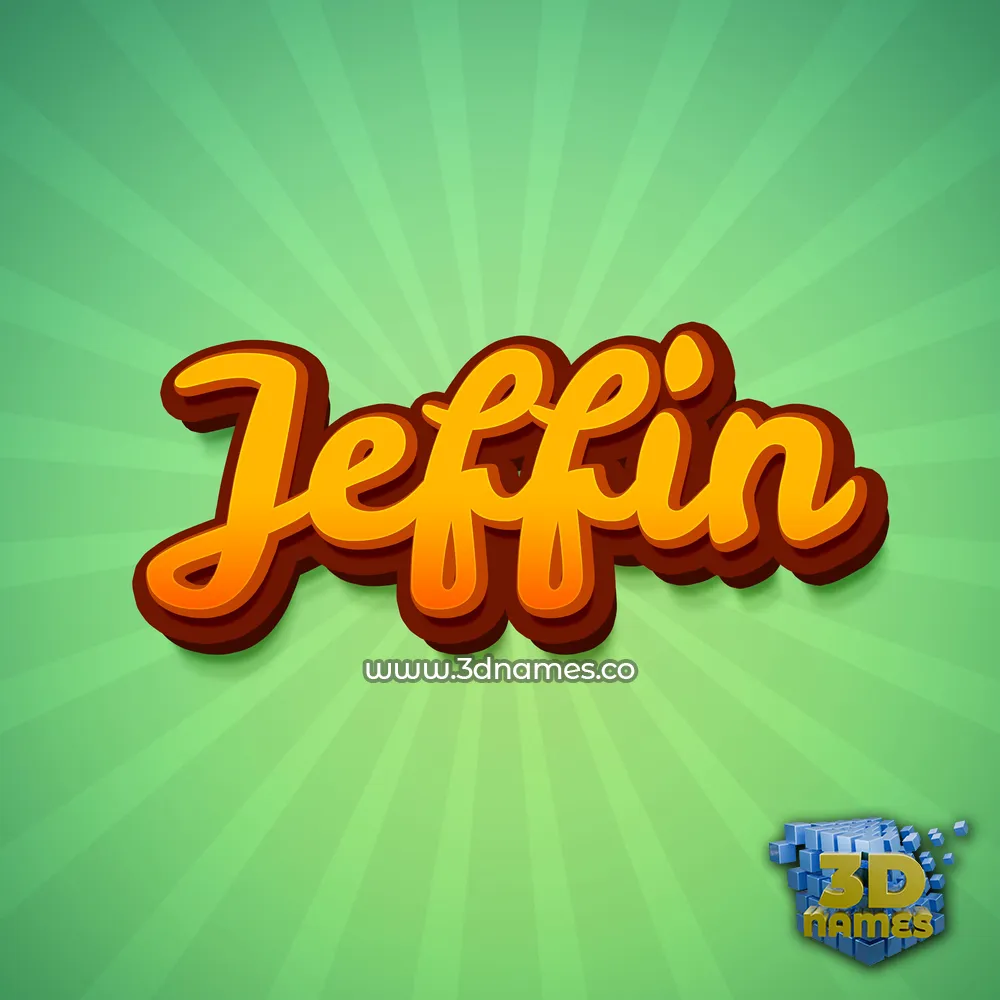 jeffin in Green Rays style - 3D name wallpaper