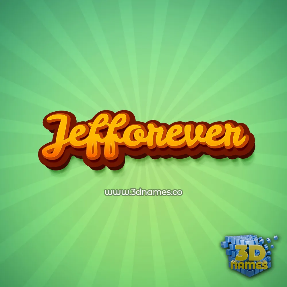 jefforever in Green Rays style - 3D name wallpaper