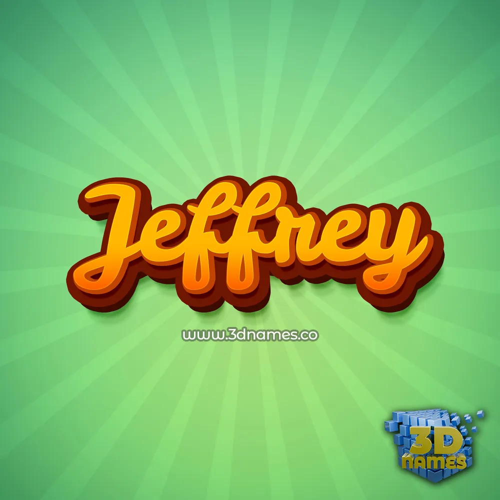 jeffrey in Green Rays style - 3D name wallpaper