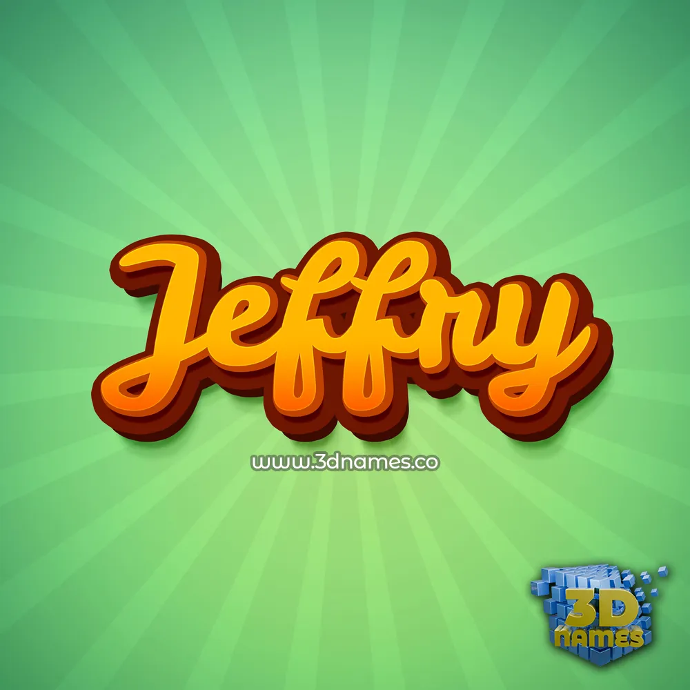 jeffry in Green Rays style - 3D name wallpaper