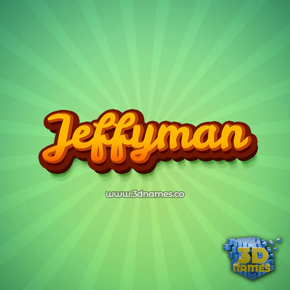 jeffyman in Green Rays style - 3D name wallpaper