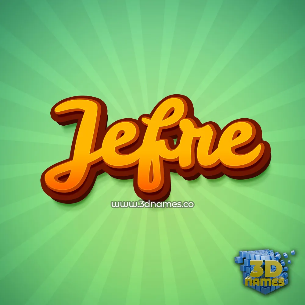 jefre in Green Rays style - 3D name wallpaper