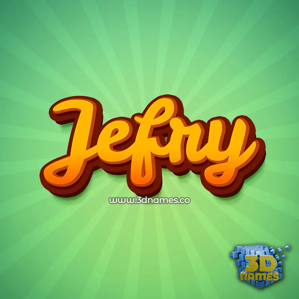 jefry in Green Rays style - 3D name wallpaper