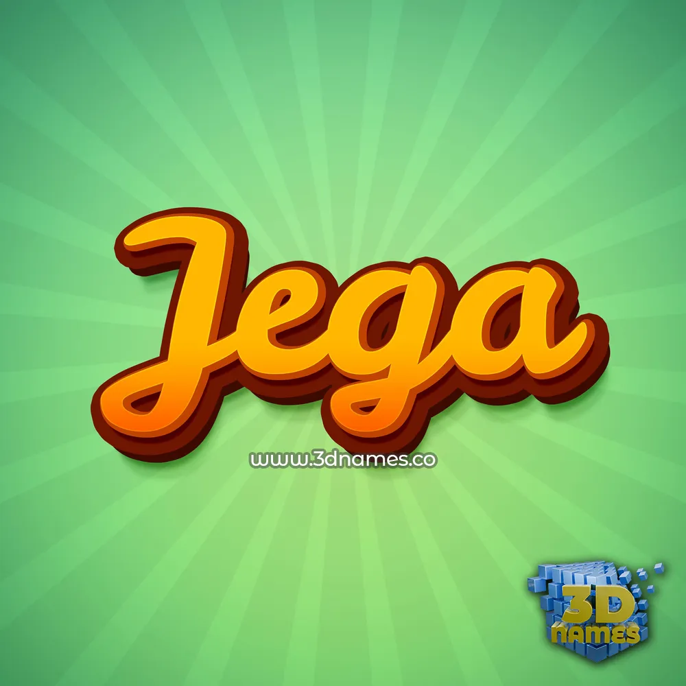 jega in Green Rays style - 3D name wallpaper