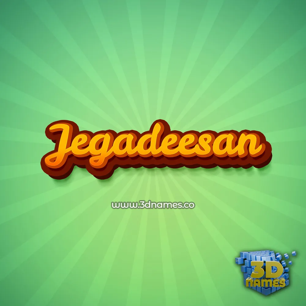 jegadeesan in Green Rays style - 3D name wallpaper