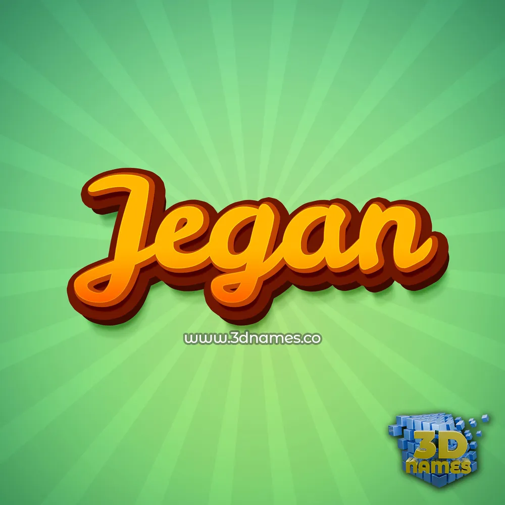 jegan in Green Rays style - 3D name wallpaper