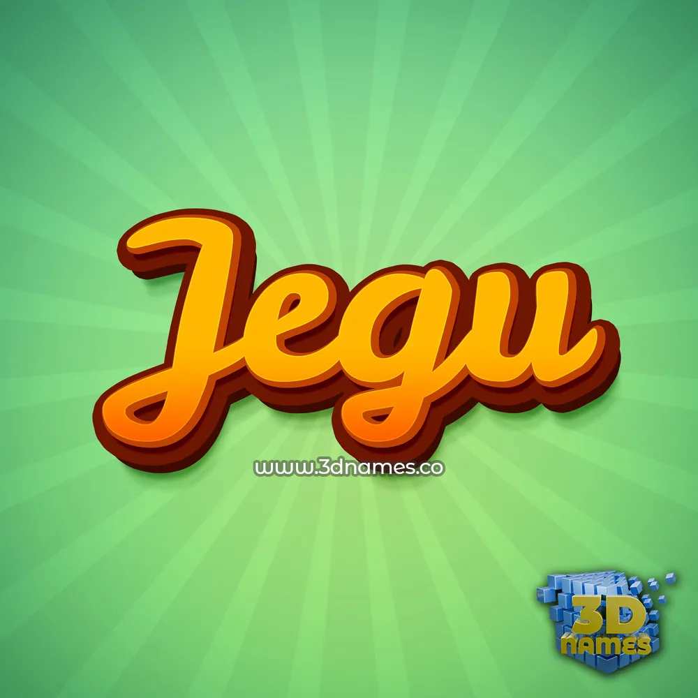 jegu in Green Rays style - 3D name wallpaper