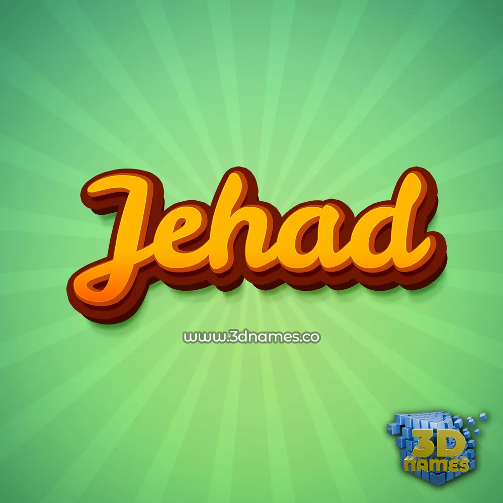 jehad in Green Rays style - 3D name wallpaper