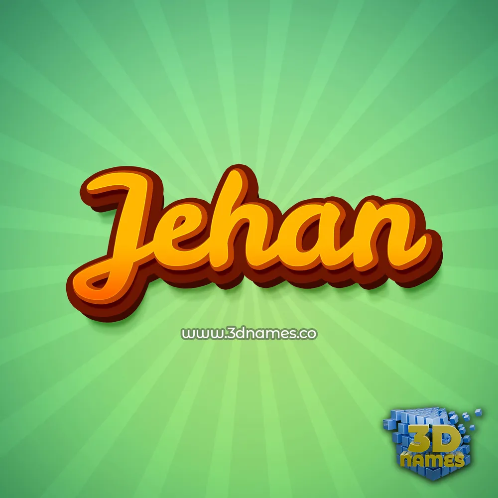 jehan in Green Rays style - 3D name wallpaper