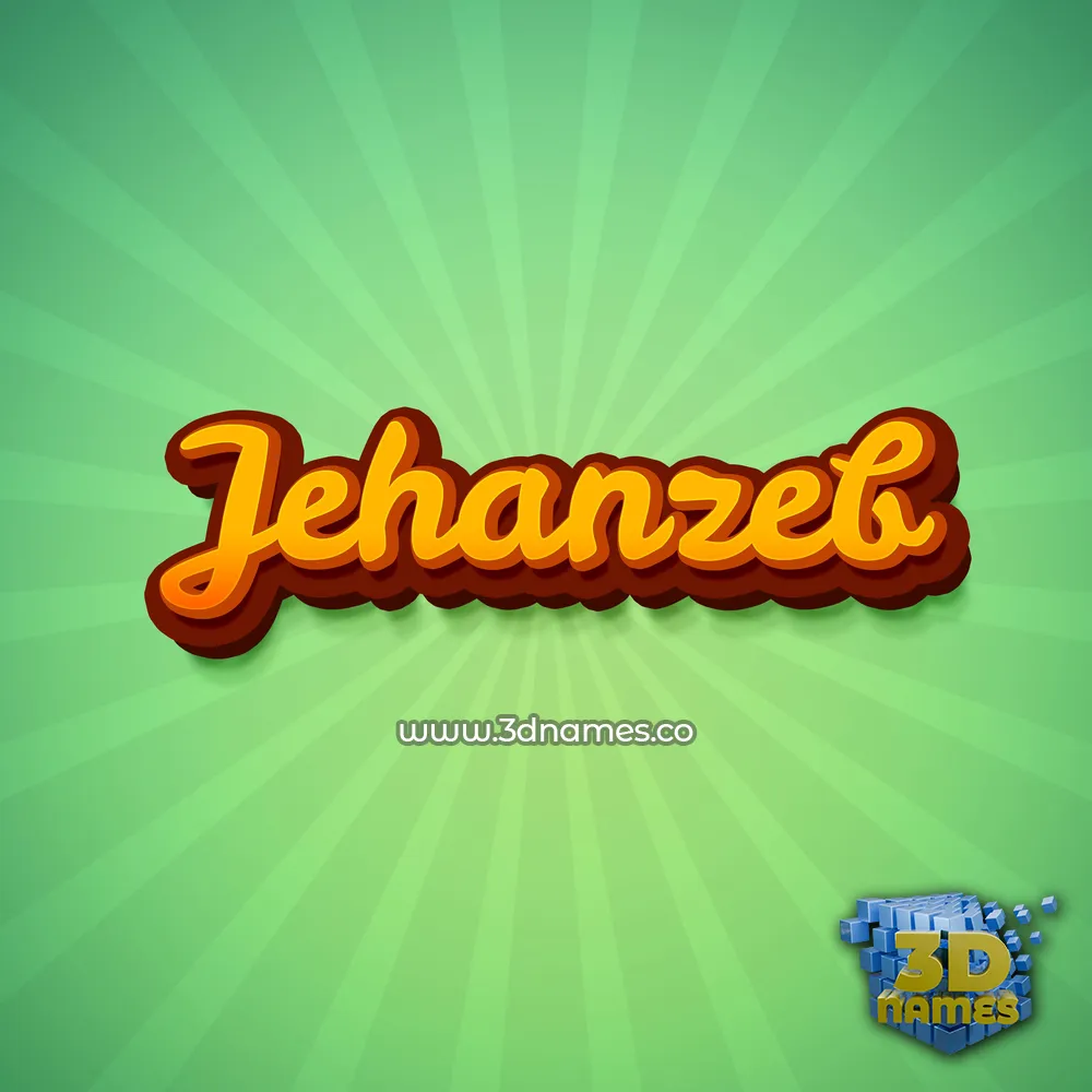 jehanzeb in Green Rays style - 3D name wallpaper