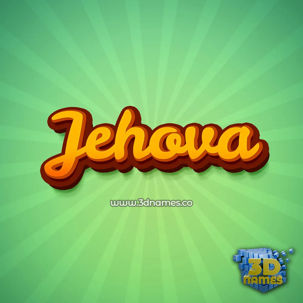 jehova in Green Rays style - 3D name wallpaper