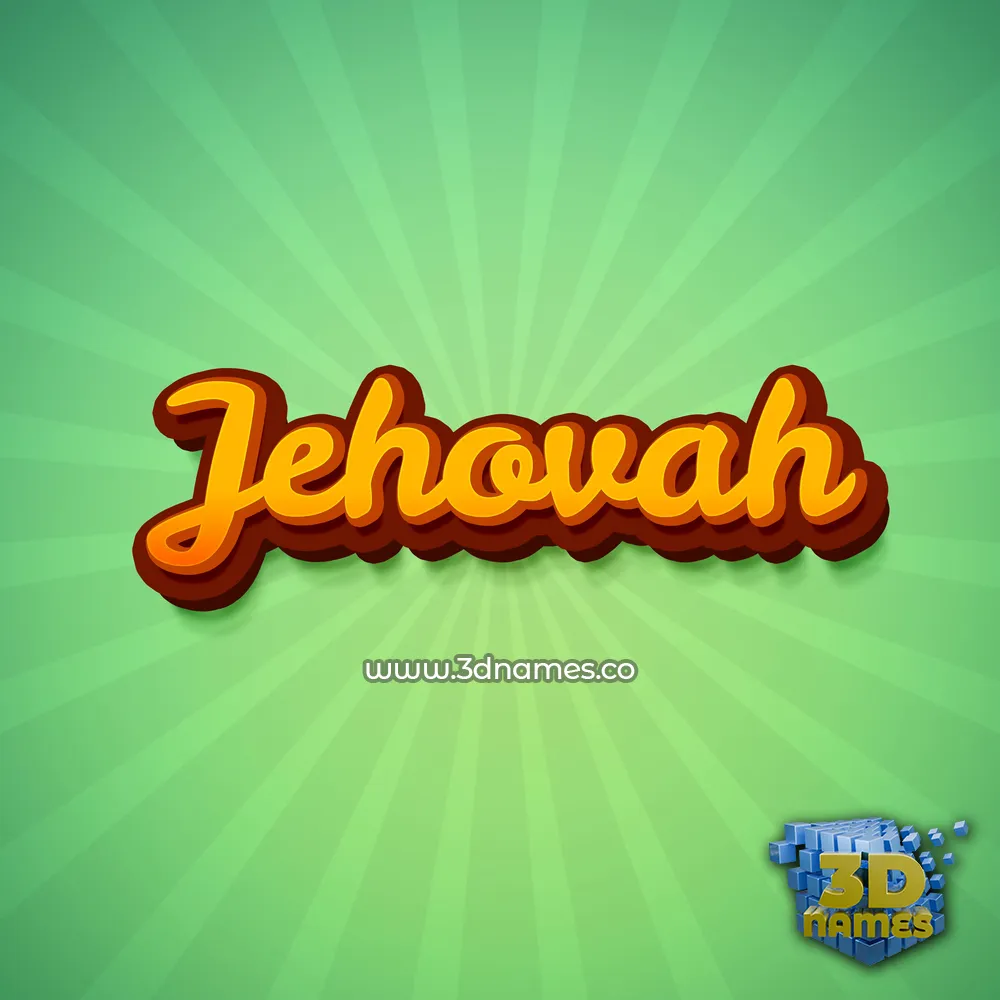 jehovah in Green Rays style - 3D name wallpaper