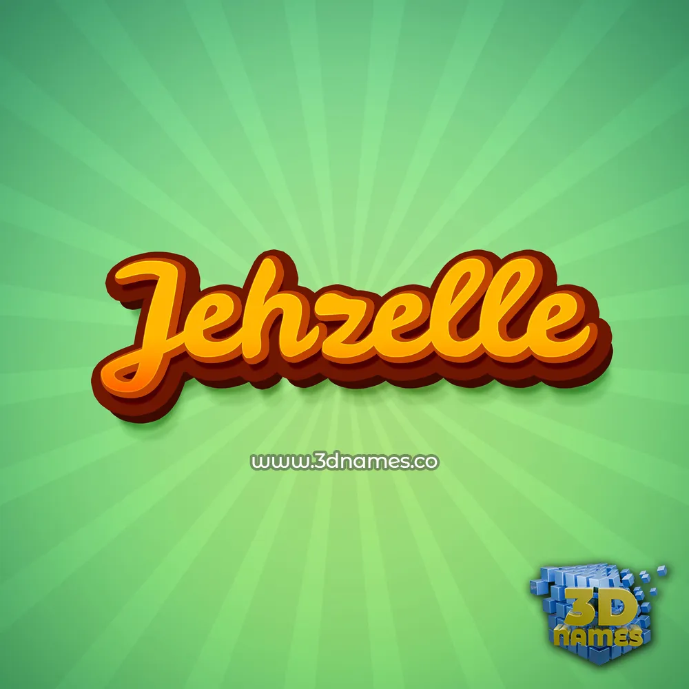 jehzelle in Green Rays style - 3D name wallpaper
