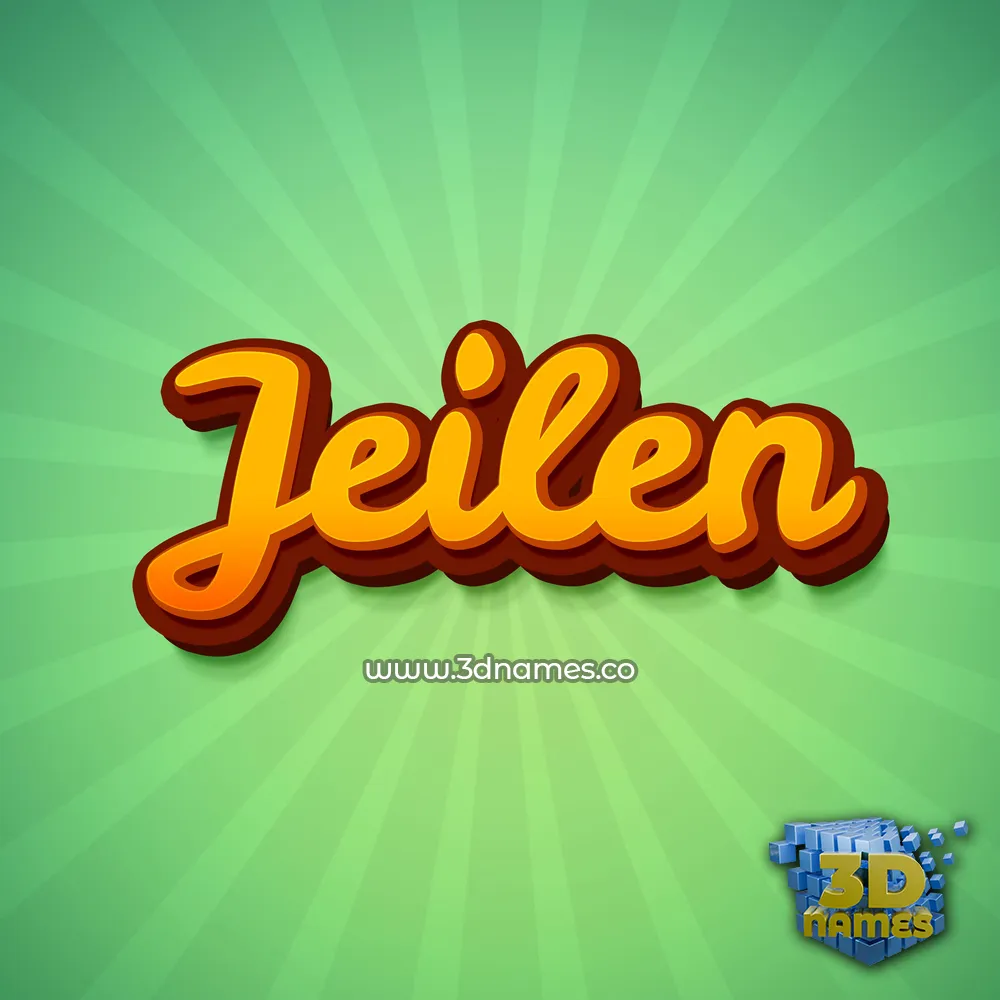 jeilen in Green Rays style - 3D name wallpaper