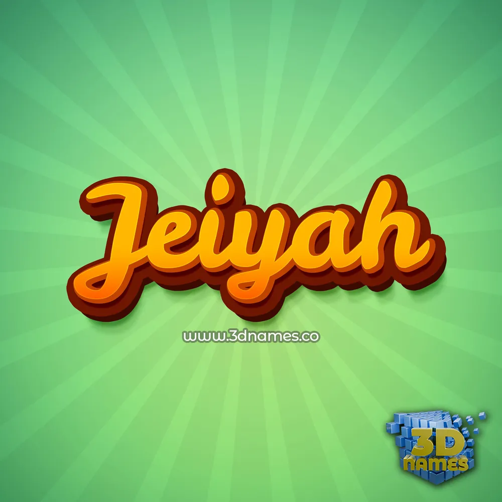 jeiyah in Green Rays style - 3D name wallpaper