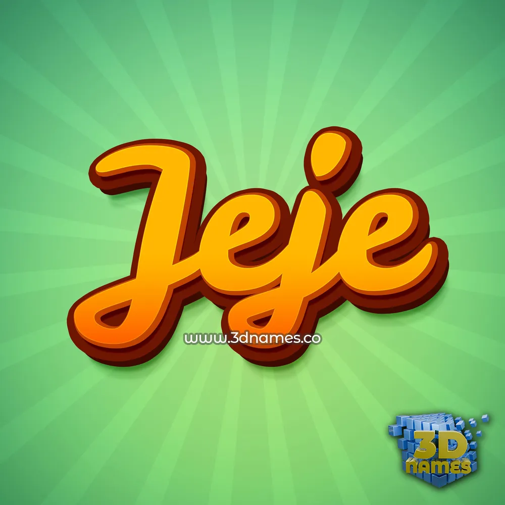 jeje in Green Rays style - 3D name wallpaper