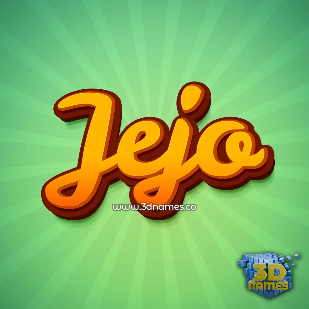 jejo in Green Rays style - 3D name wallpaper