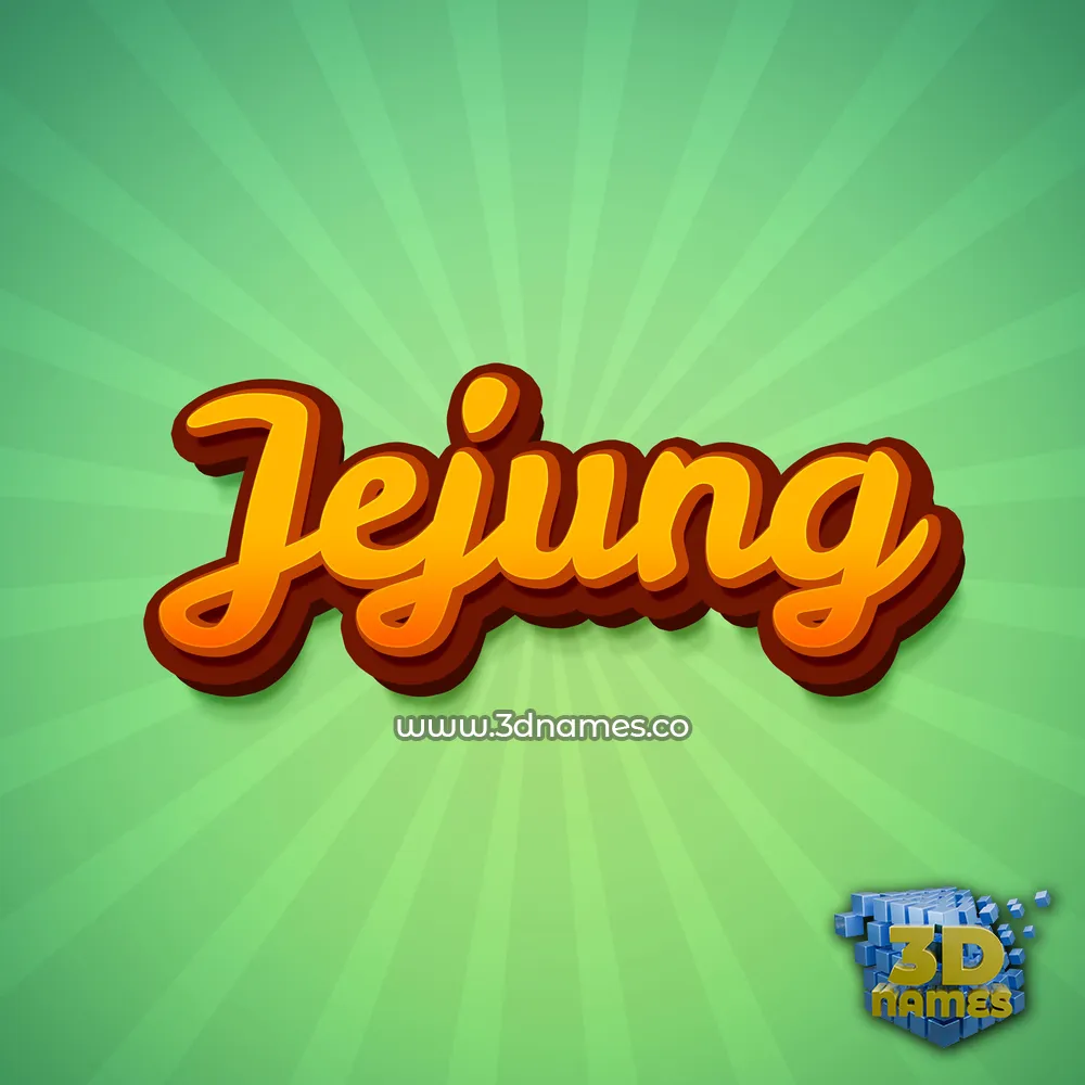 jejung in Green Rays style - 3D name wallpaper
