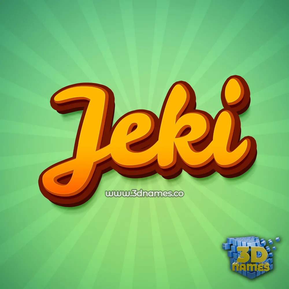 jeki in Green Rays style - 3D name wallpaper