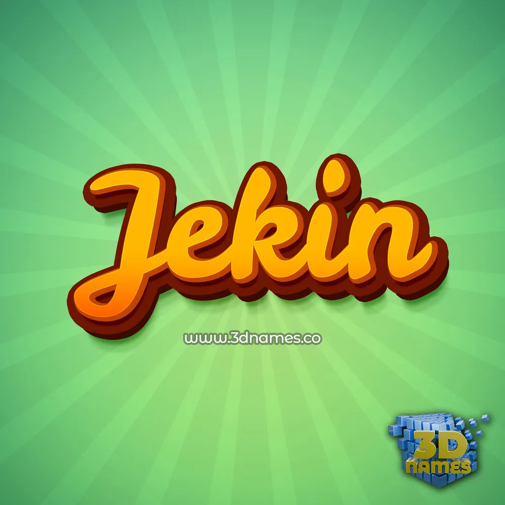 jekin in Green Rays style - 3D name wallpaper
