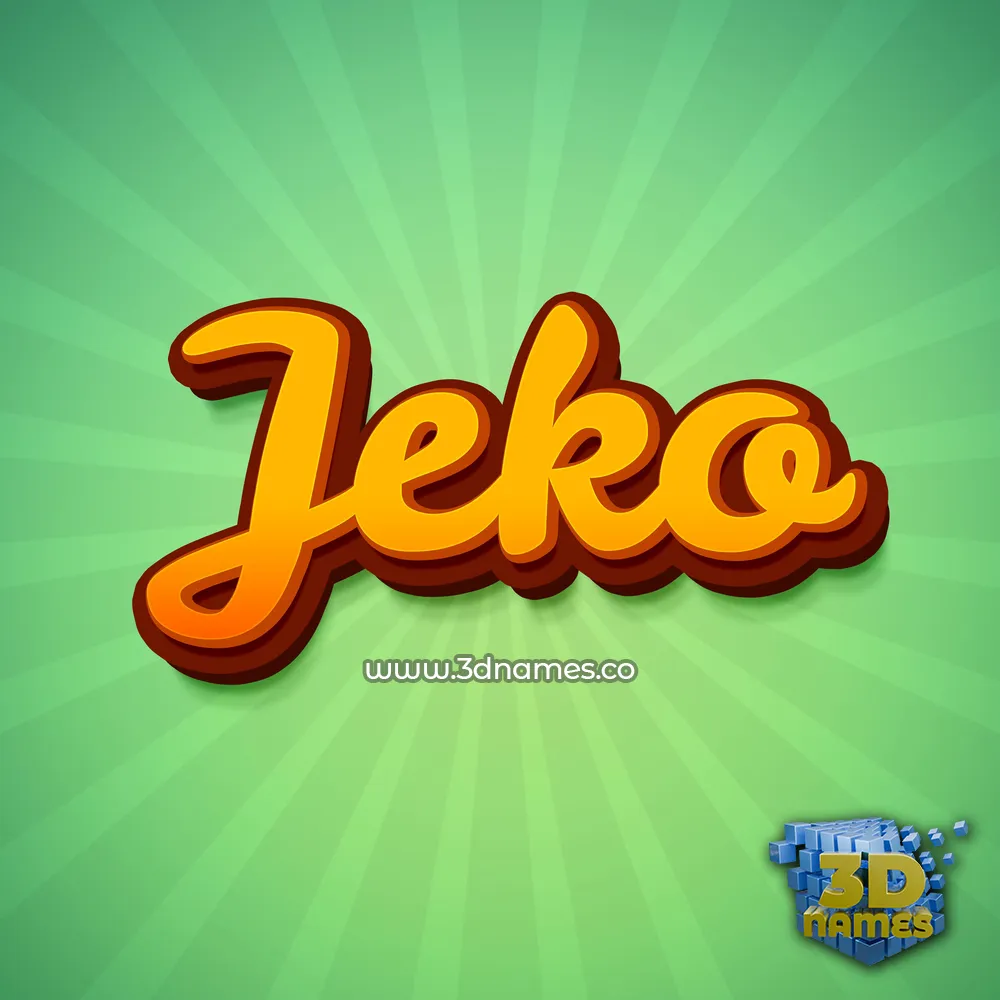 jeko in Green Rays style - 3D name wallpaper