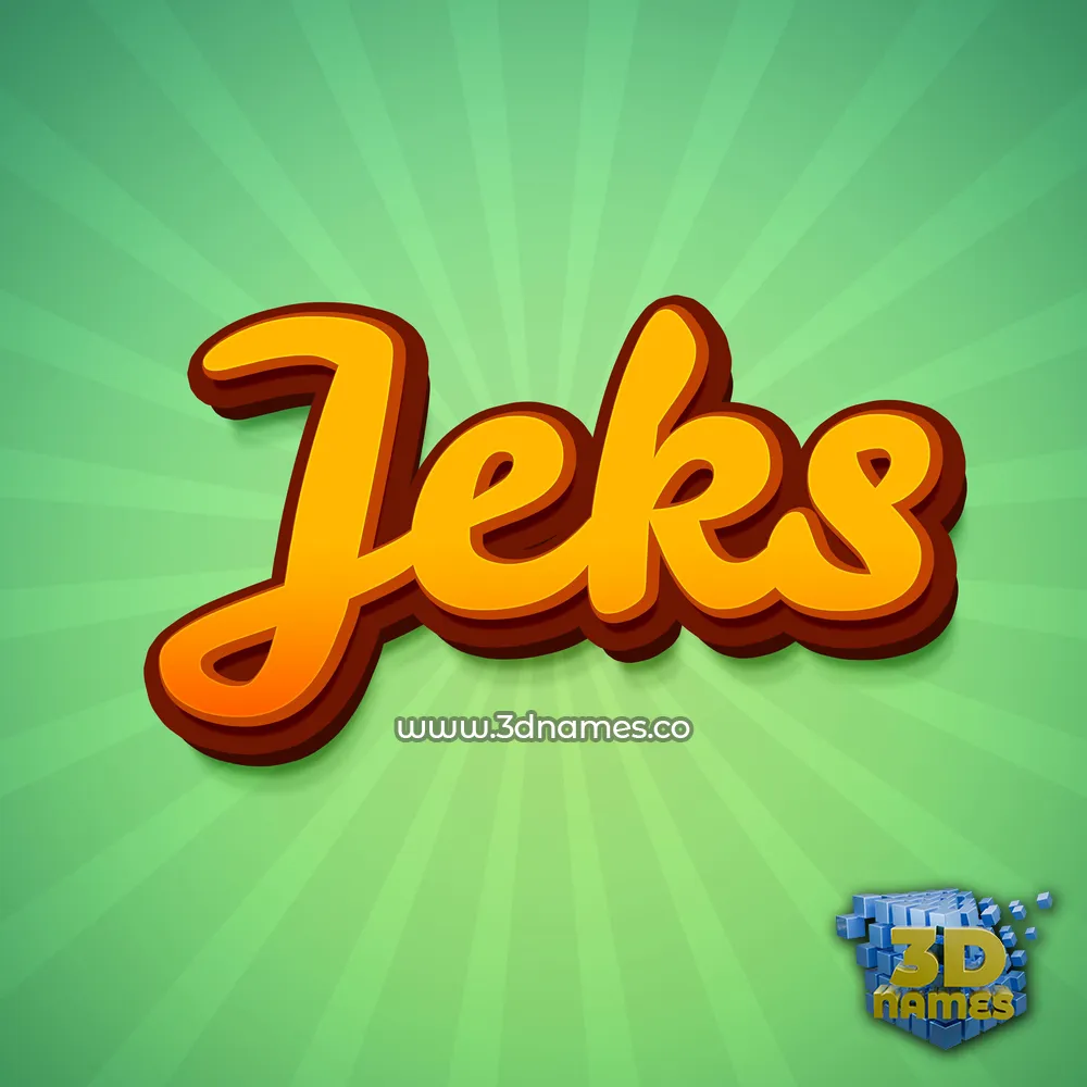 jeks in Green Rays style - 3D name wallpaper