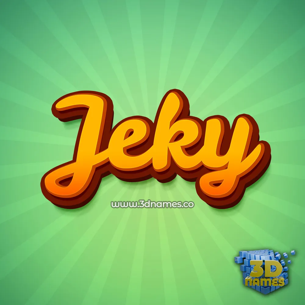 jeky in Green Rays style - 3D name wallpaper