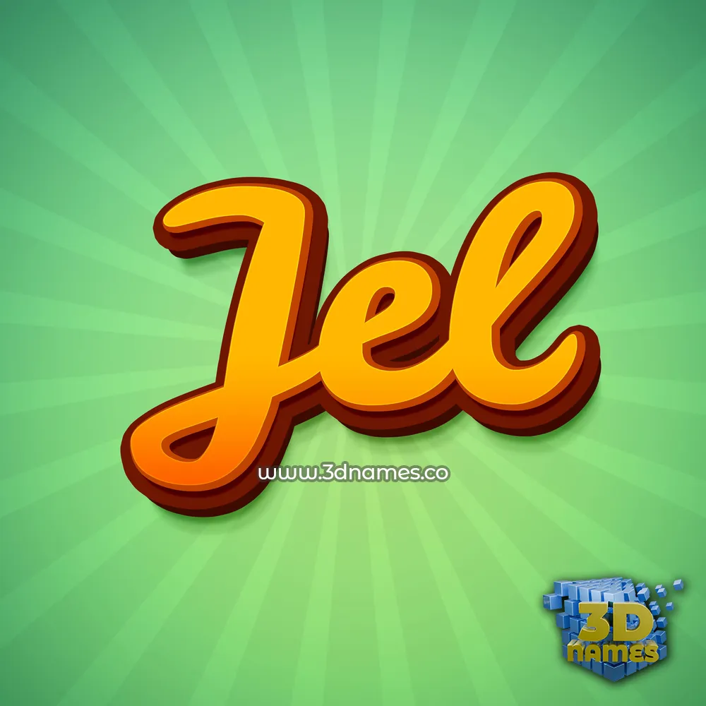 jel in Green Rays style - 3D name wallpaper