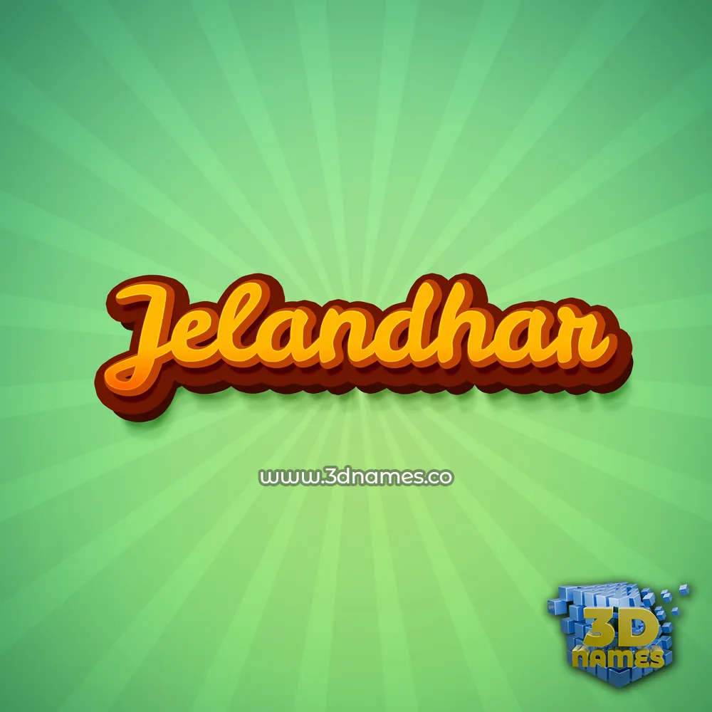 jelandhar in Green Rays style - 3D name wallpaper