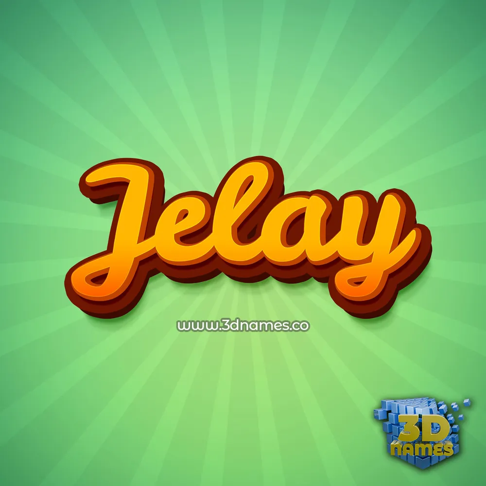 jelay in Green Rays style - 3D name wallpaper