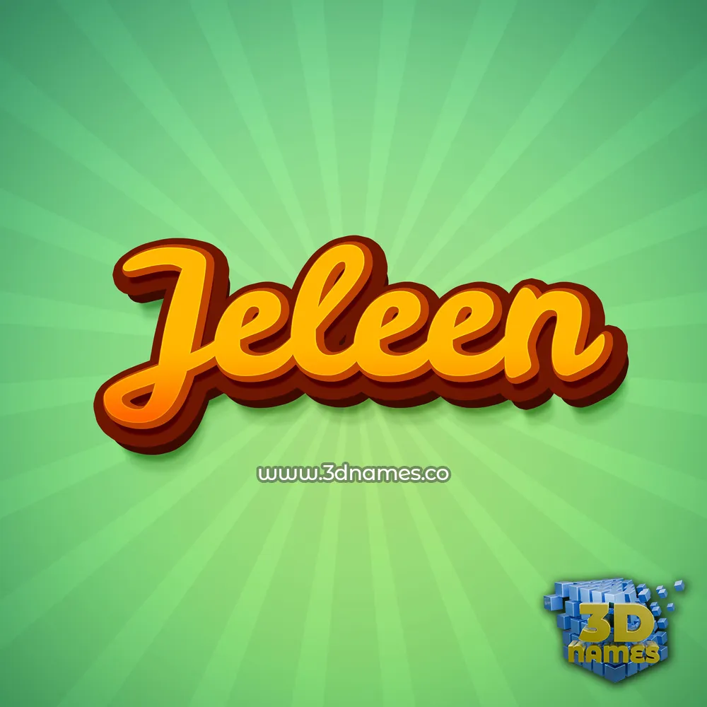 jeleen in Green Rays style - 3D name wallpaper