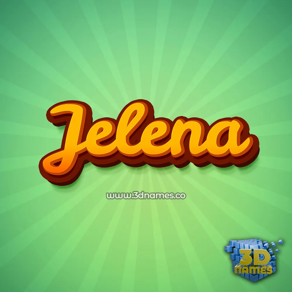 jelena in Green Rays style - 3D name wallpaper